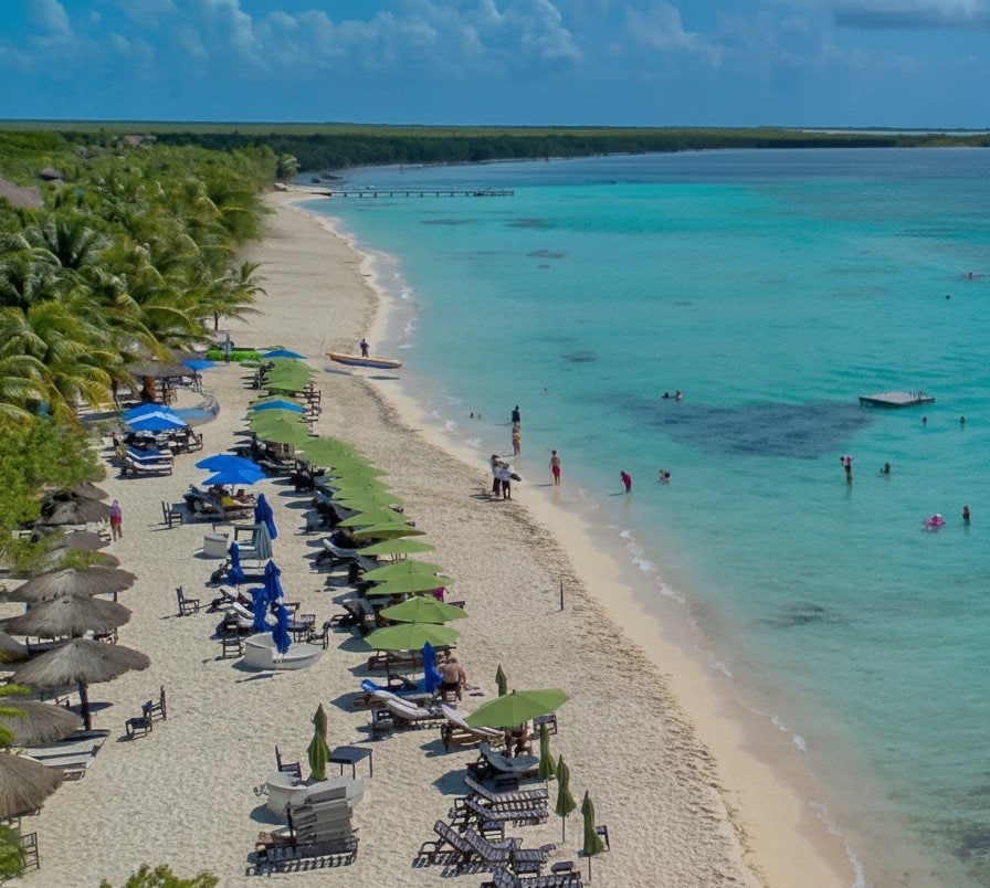 free access beaches in Cozumel mexico-playa-palancar – Jet Ski Cozumel High angle of the free access beach open to the public of playa palalcar