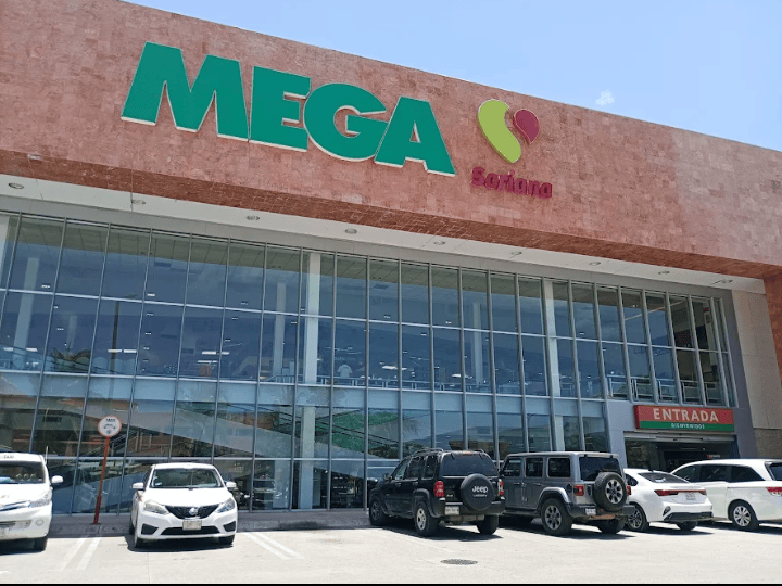 Image of the front entrance of mega grocery store