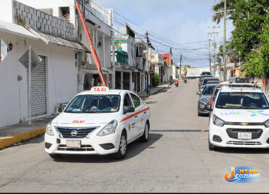 A taxi in Cozumel mexico on driving sur 3