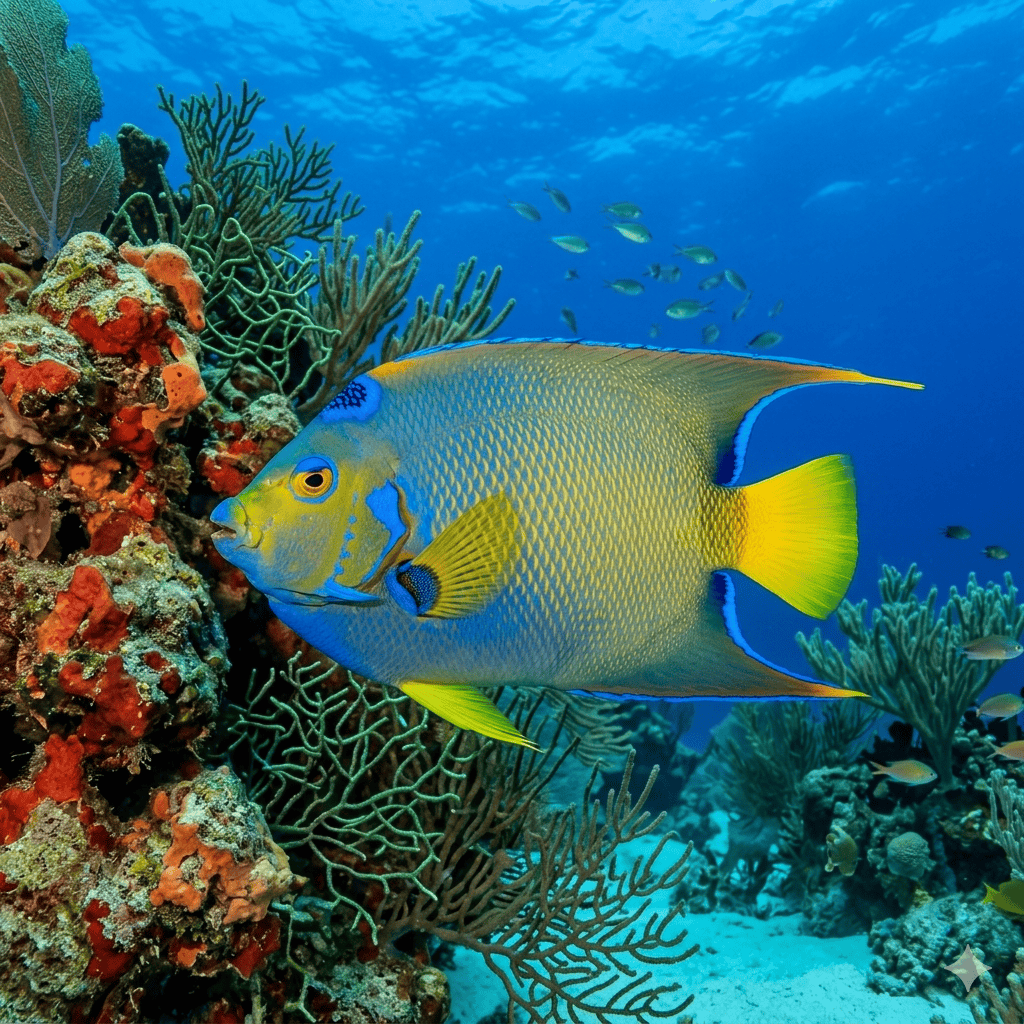 Colorful reef fish parrotfish Cozumel